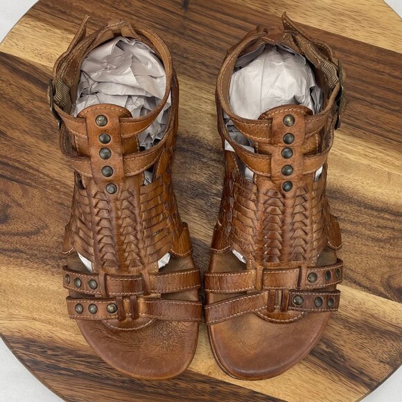 Bed Stu Claire III Gladiator BOHO Womens 8.5 Huarache Brown Leather Sandals - Picture 13 of 15